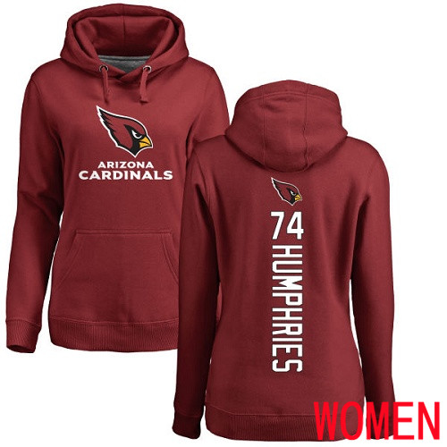 Arizona Cardinals Maroon Women D.J. Humphries Backer NFL Football #74 Pullover Hoodie Sweatshirts->arizona cardinals->NFL Jersey